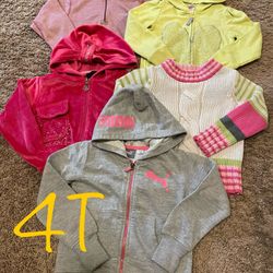 Winter/fall Girl Clothes, Puma Hooded Sweater, Long Sleeve Shirts Size 4T