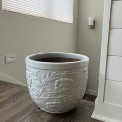 Garden earth glazed ceramic pot planter 14”dx12”h NEW