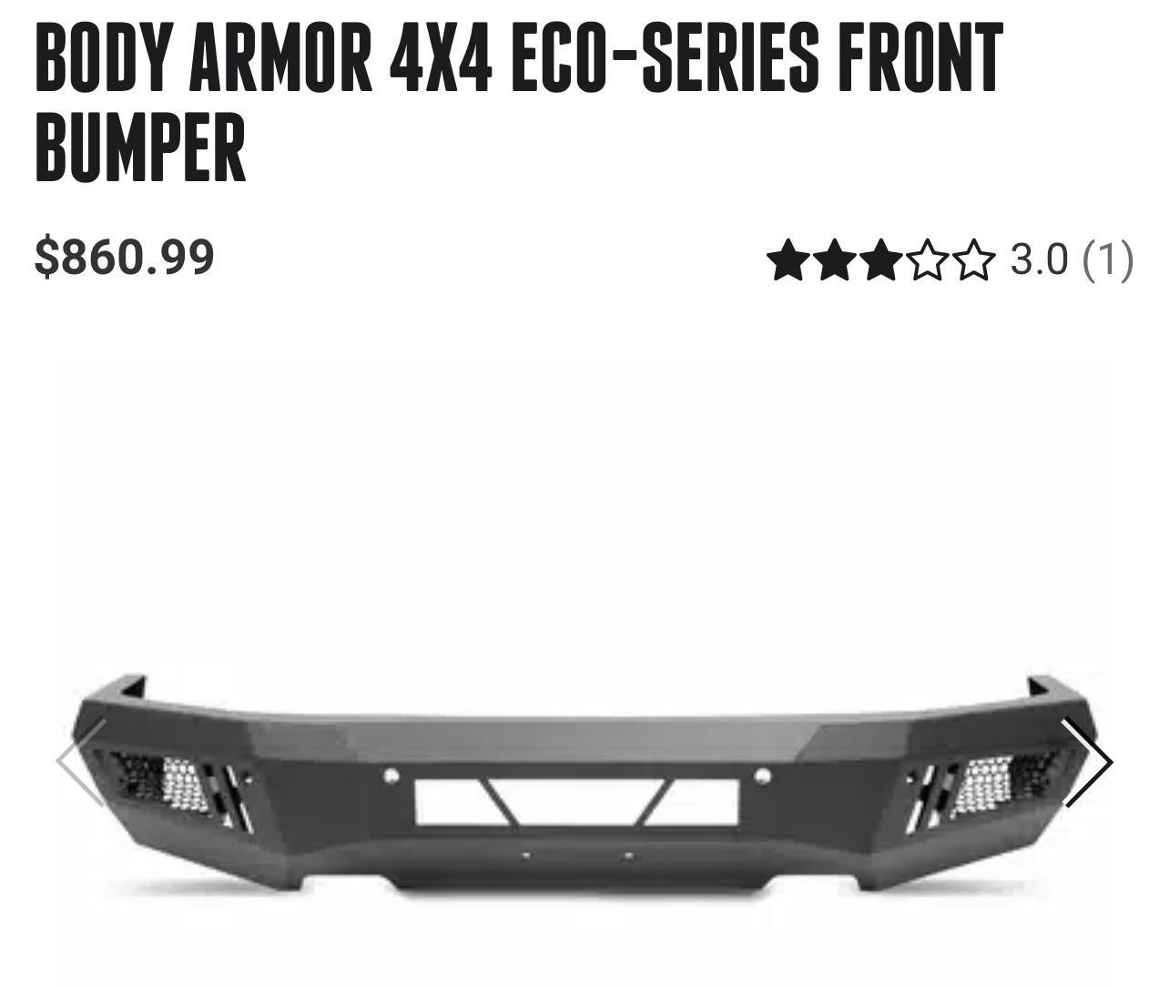 Body Armor 4x4 GM-19337 14-15 Gmc1500 Eco Series Front Bumper Non Winch