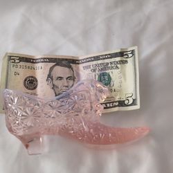 Lovely Pink Glass Ladies Boot