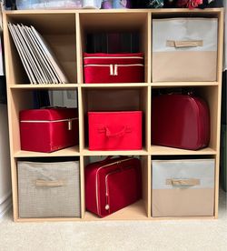 Light Wood 9-Cube Storage Shelf Unit
