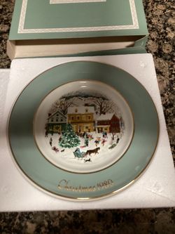 Avon Christmas plate 1980 country Christmas