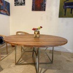 60” Solid Wood Round Dining Table  Crate and Barrel