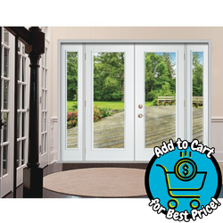 RELIABILT Steel Patio Door 96-in x 80-in x 4-9/16-in Jamb Primed Steel Left-hand inswing French Patio Door with Dual-pane Glass (Screen Included)