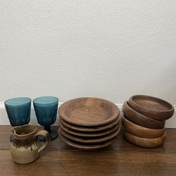 Vintage Kitchen Ware Wooden Bowls 