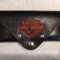 Harley Davidson Motor Cycles Motorcycles Glasses Sunglasses Case Snap Closure Made In Italy 