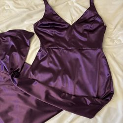 Purple Satin Long Dress