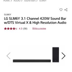 Lg Sound Bar With Subwoofer