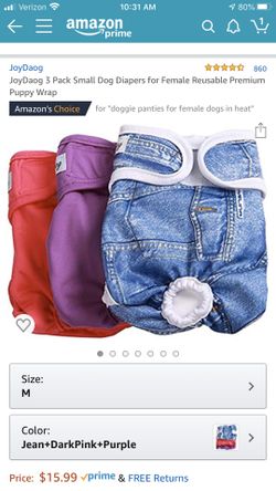 Doggy diapers (2) washable $8