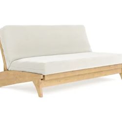 The Natural Home Dillon Strata Wall Hugger Futon Frame, Mattress, Cover, And Antislip