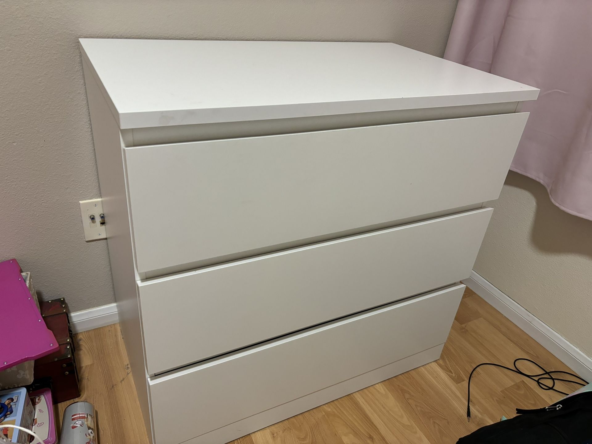 STORKLINTA 3-drawer chest, white/anchor/unlock function, 27 1/2x18 7/8x29 1/2 "