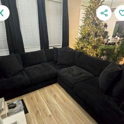 Lage Black Velvet sectional 