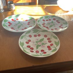 Richard Ginori Flower And Cherry Plates Made In Italy 