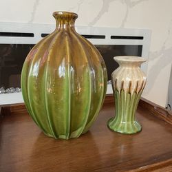 Decorated Vase And Candle Holder Set 