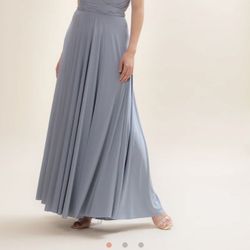 Twobirds New York Classic ball gown In Dusty Blue 