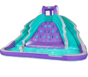 Inflatable Double Water Slide with Climbing Wall
