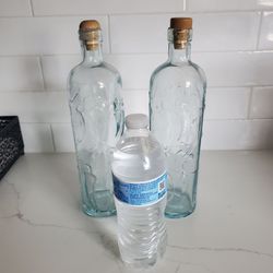 Chili peppers glass bottles