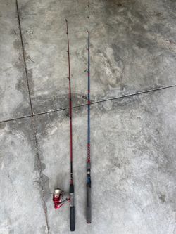 Two Kids Poles Zebco Slingshot and Whuppin’ Stick