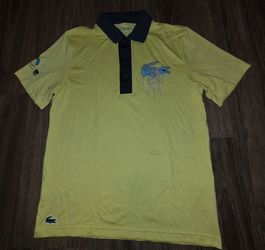 Lacoste Sport Yellow Miami Open Polo Shirt Men's Regular Fit Sz XS Ultra Dry