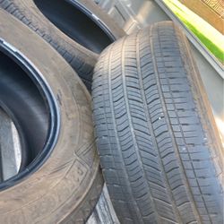 I got two tires in good condition they have about 60 to 70% size number 265/65/18