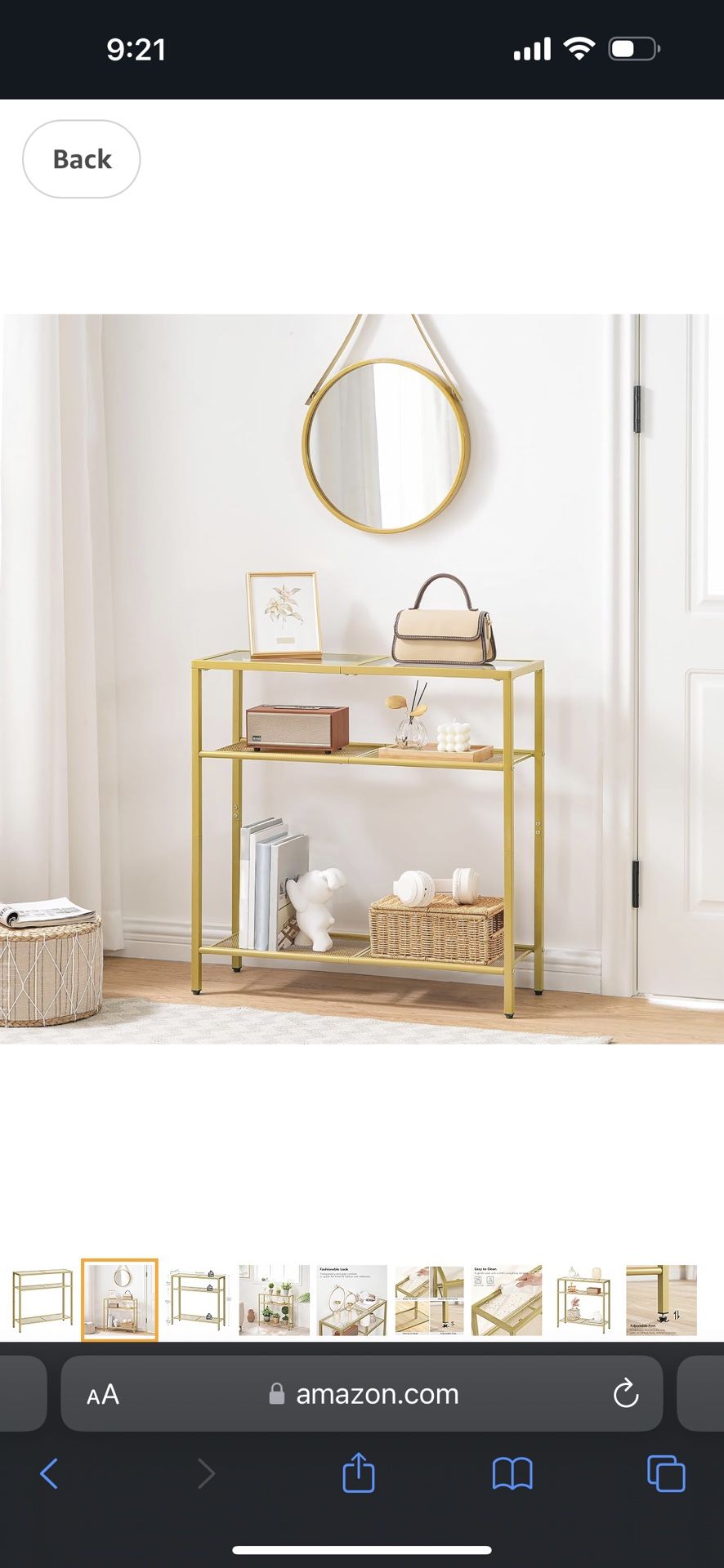 Gold Console Table 