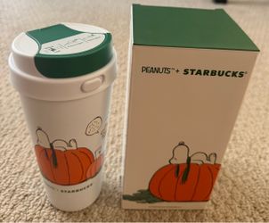 Snoopy Starbucks Great Pumpkin Stainless Steel Tumbler 16 oz NEW