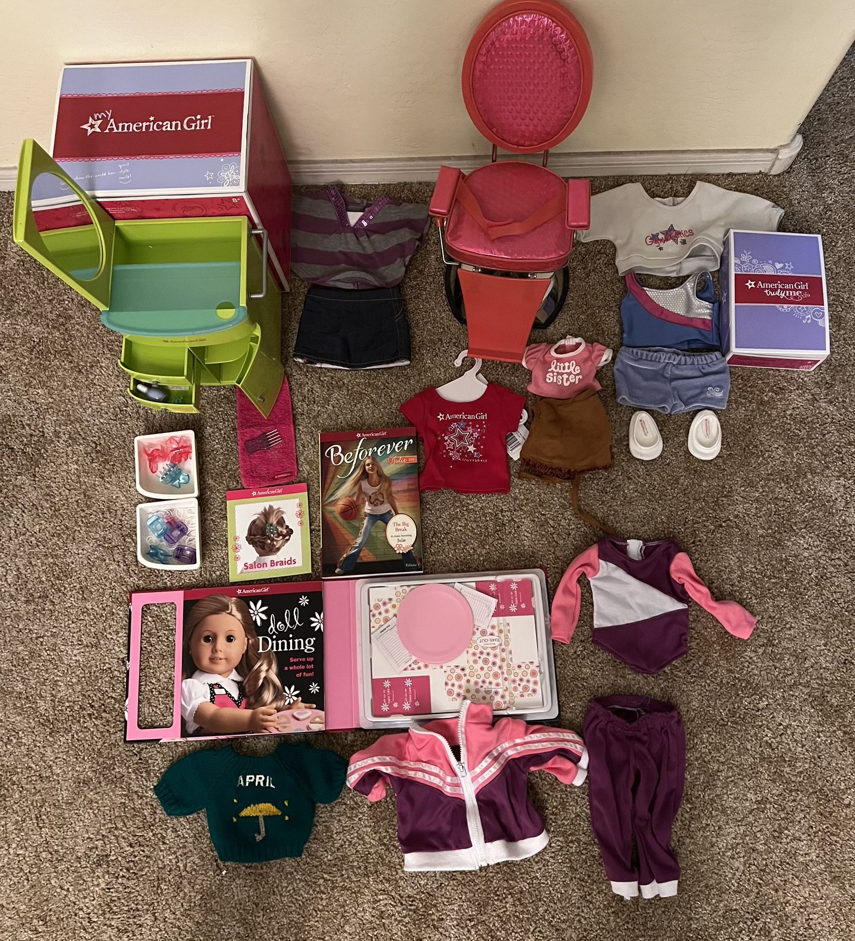 American Girl Doll Salon Chair, Salon Center And Other Accessories