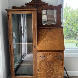 Antique Secretarial Cabinet Desk