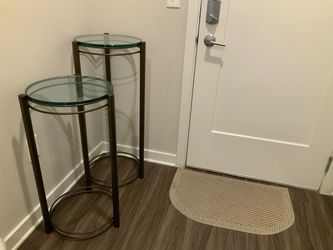 Elegant Glass and Metal Tall table Accents