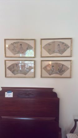 Vintage Chinese Watercolor Paintings On Silk