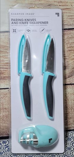 Sharper Image 3-Piece Paring Knives & Sharpener Set – New In Package