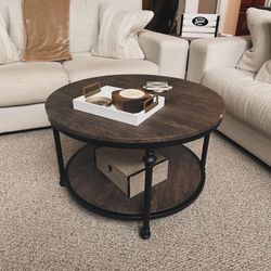 Round Farmhouse 2-Tier Coffee Table