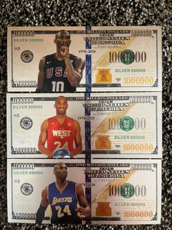 $10 Each-Kobe Bryant NOVELTY Silver Foil Collector Bills