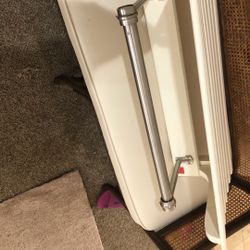 Pottery Barn Shelf With Rail For Closet Or Bathroom 
