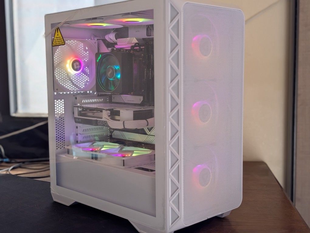 AMD Ryzen 5 9600x + Nvidia RTX 4060 White RGB Gaming Desktop PC Computer
