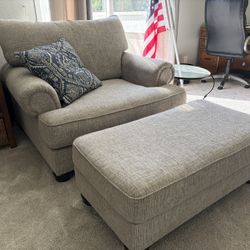 Ashley Oversized Chair with Ottoman