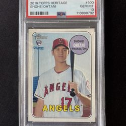 2018 Topps Heritage Shohei Ohtani RC PSA 10