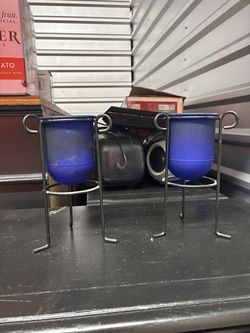 Glass candle holders