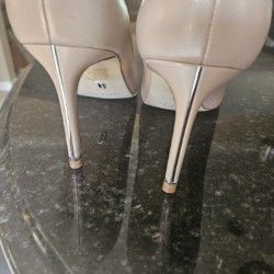 Ted Baker Nude Pink Heel with silver stripe on back Size 9