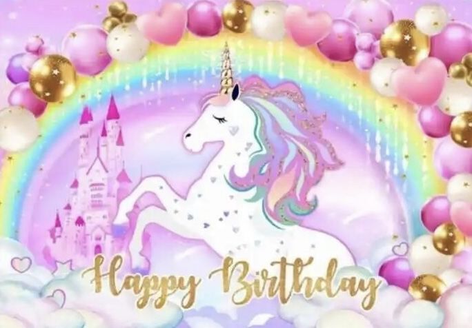 Unicorn Birthday Backdrop New In Hialeah