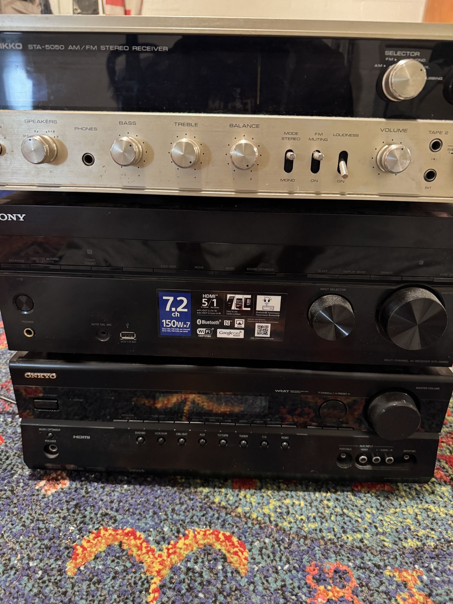 Stereo Receivers Sony Nikko Onkyo