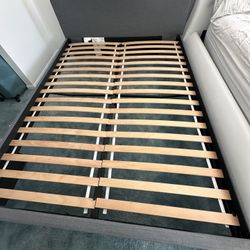 Dark grey upholstered bed frame with 4 drawers  for sale  