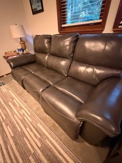 Leather couch and recliner