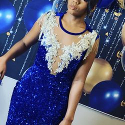 Beautiful Royal Blue Prom Dress Custom Made 