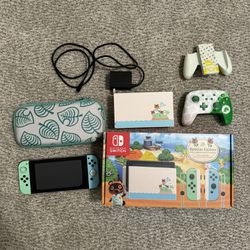 Nintendo Switch Special Edition Animal Crossing Bundle W/ Video Game