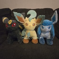Build A Bear Pokemon Bundle: Umbreon,Leafeon,and Glaceon