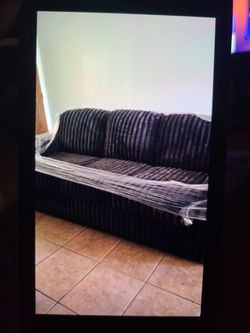 Plush 3 Seater Dark Grey /Charcoal corduroy sofa couch like new less than 60 days old