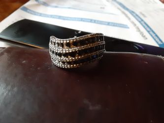 Black diamond ring white gold ring