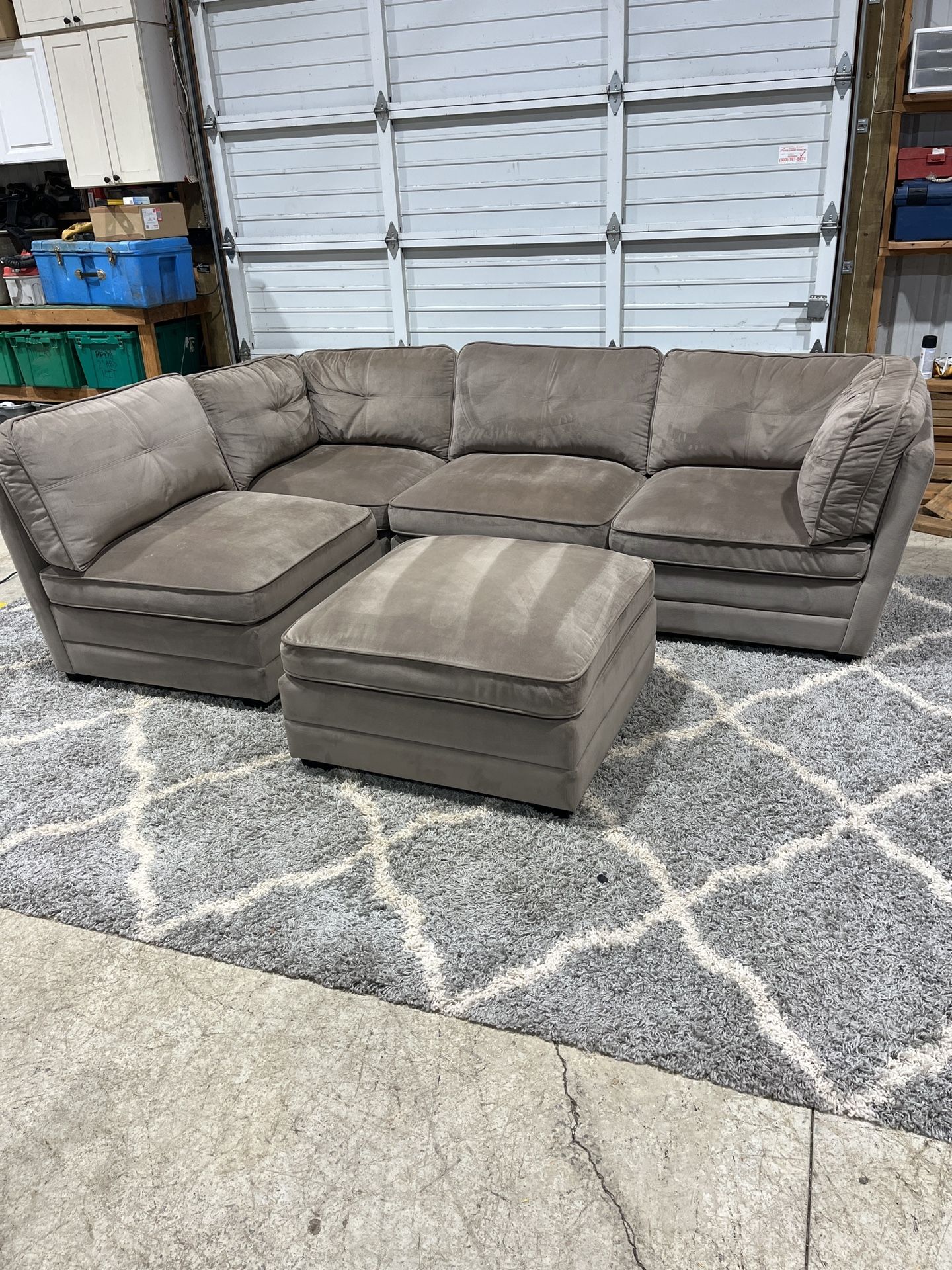 Costco Sectional Sofa with Ottoman – Excellent Condition