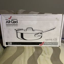 All-Clad 4403 Stainless Steel 3-Ply 3qt Saute Pan with Lid - Silver ((contact info removed)414)